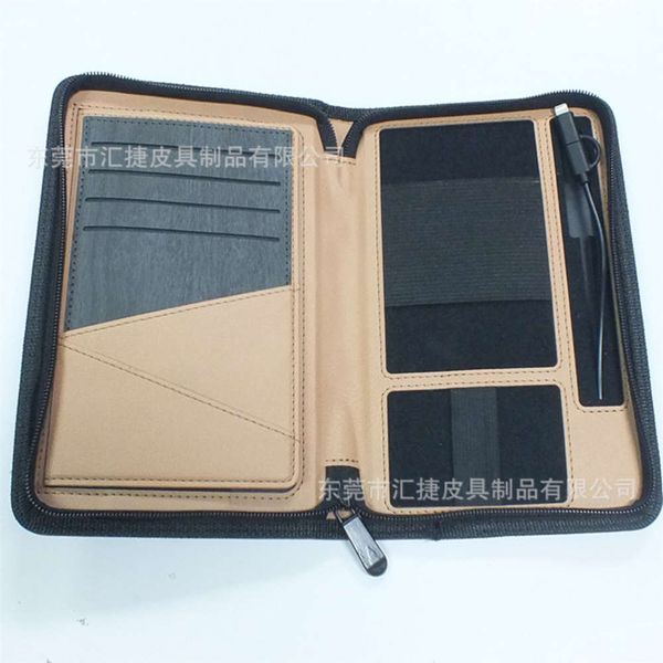

multifunctional zipper mobile power bag pu leather case