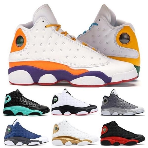 

13 13s playground reverse he got game lakers rivals black cat men women basketball shoes atmosphere flint bred olive sneakers