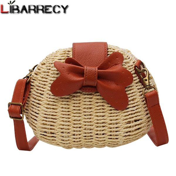 

straw knitting circular beach bag for women handmade flower shoulder bag summer rattan luxury ladies handbags and purses sac