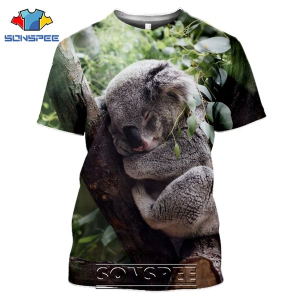 

koala men cartoon cute animal 3d print shirts harajuku aesthetic oversized men clothing