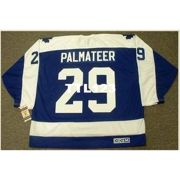 

mens #29 mike palmateer toronto maple leafs 1978 ccm vintage hockey jersey or custom any name or number retro jersey, Black