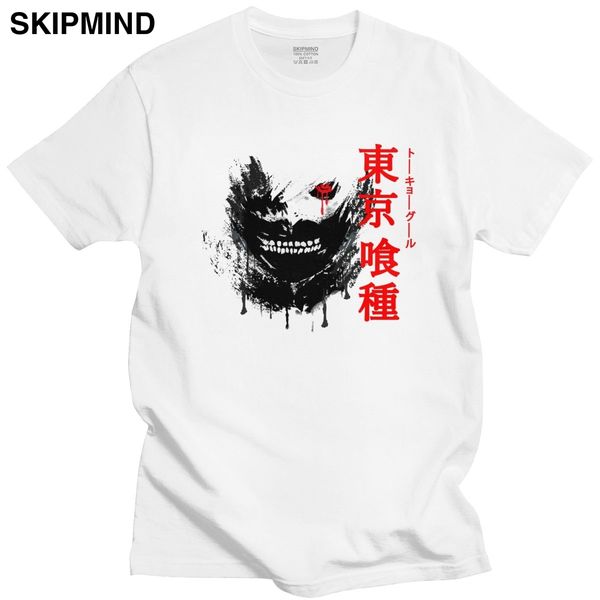

охладить мужской kaneki ken t рубашки с коротким рукавом круглый tshirt япония tokyou вурдалак tee shirt манг аниме поклонники спорта подарк