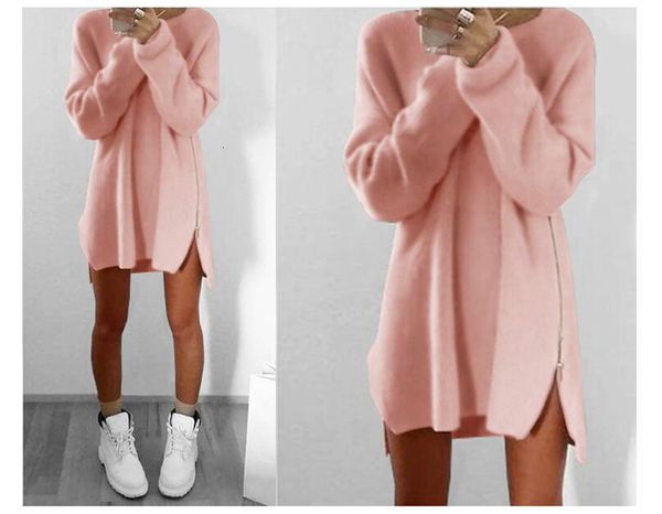 

2021 autumn winter women sweater fashion casual long sleeve pink flat knitted gray loose sweater lady pullover knitted sweater, White;black