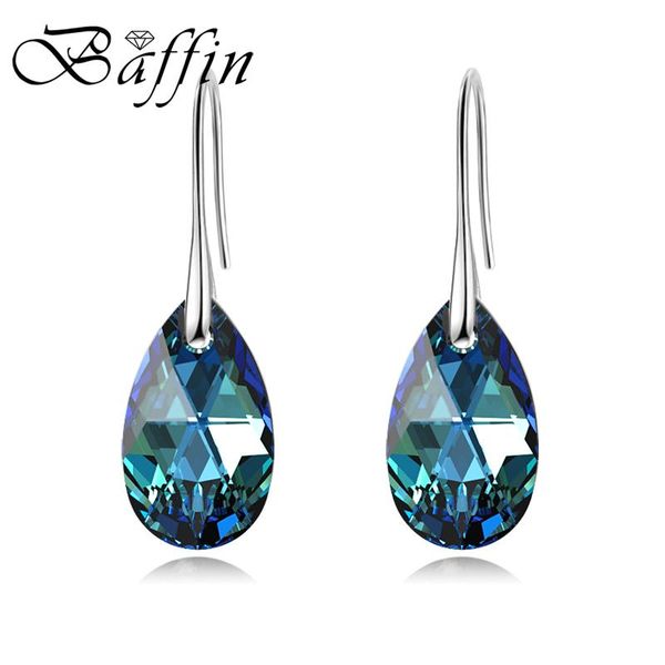 

baffin korean pear-shaped drop earrings for women genuine crystals from silver color big pendant pendientes 2020 gift