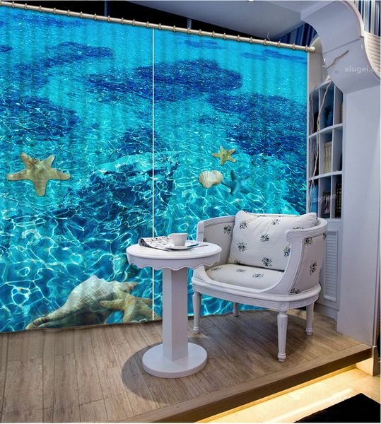 

undersea world and small movemcurtain decoration european 3d curtains for living room blackout roaantic wedding room bedroom window curtain