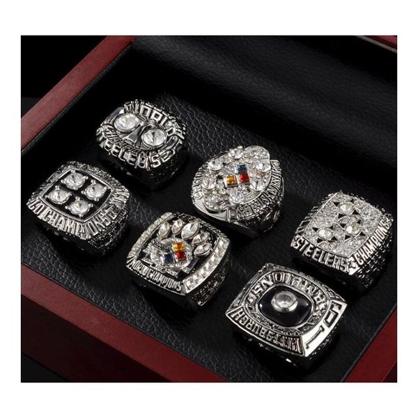 

fans'collection 1974 1975 1978 1979 2005 2008 steeler s wolrd champions team championship ring sport souvenir fan promotion gift jnkpd, Silver