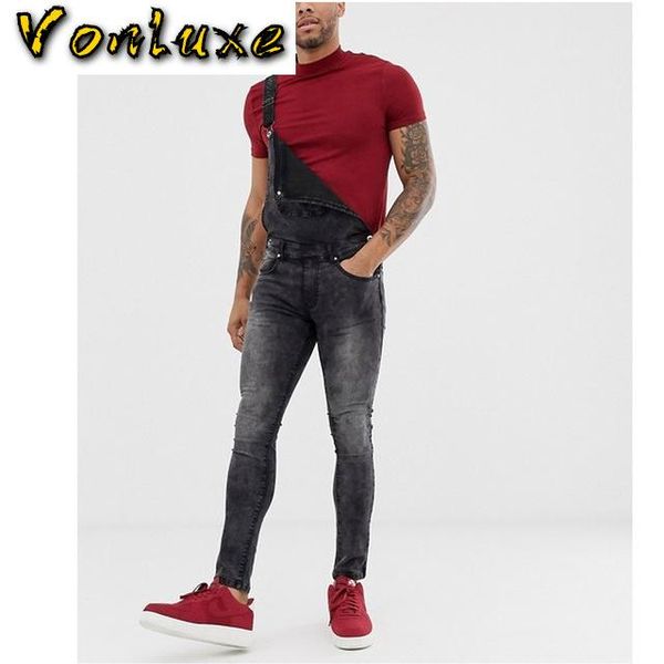 

rompers suit men jeans jumpsuit 2020 new fashion cotton casual male denim slim skinny pants overalls playsuits plus size, Blue