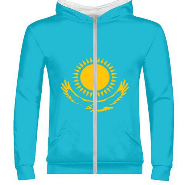 

kazakhstan male diy custom made name p kaz zipper sweatshirt nation flag kz russian kazakh country college boy clothes
