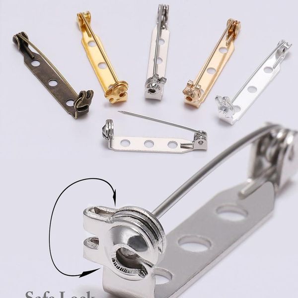 

20 шт. 20 25 25 32 мм закрыто броота клип база булавки пустой безопасный блокировка брош булавка для diy ювелирные изготовления одежда одежд