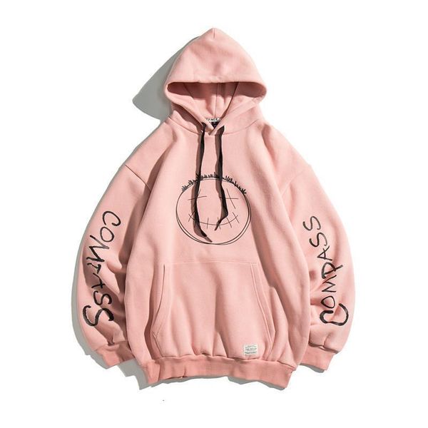 

couple loose 2020 casual autumn sweater men new and women all-match japanese hip-hop smiley face hooded top, Gray