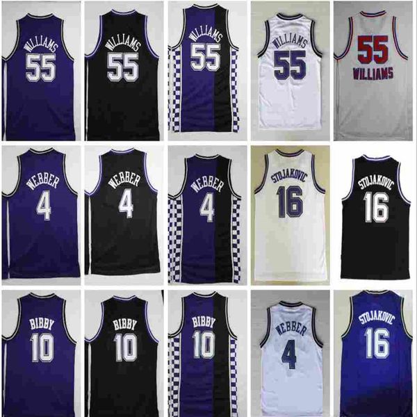 

jason 55 williams basketball jerseys #4 chirs webber jerseys peja 16 stojakovic mike 10 bibby jersey stitched mens s-xxxl, Black;red