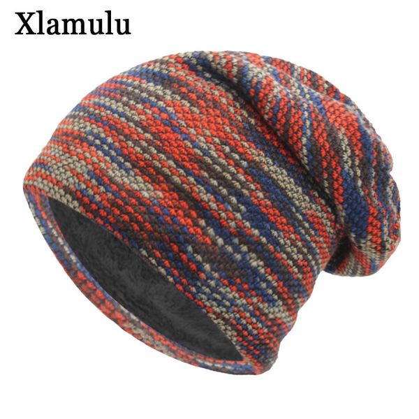 

xlamulu вязаная шапочка зимние шапки для женщин мужчин skullies шапочки маски полосатой шапочка gorros bonnet теплой багги мягкого толстый h, Blue;gray