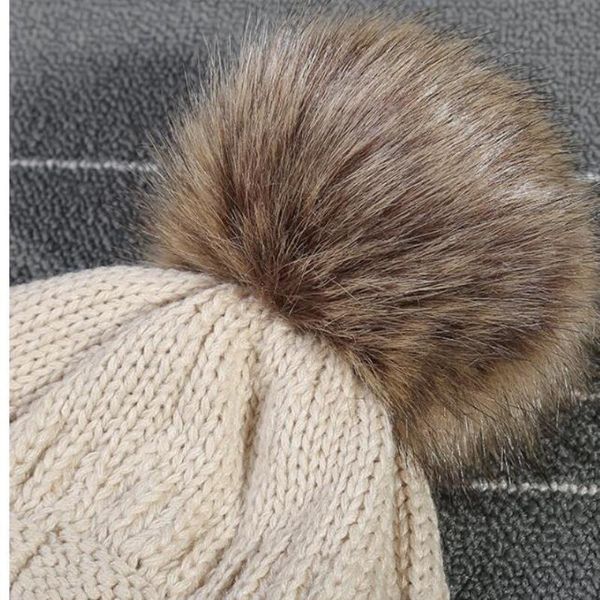 

женская ром шапочки для шляп горные лыжи женщины кабель skullies cap шапочки дети натяжные теплые взрослые вязаная мягкая шляпа pom толстая, Black