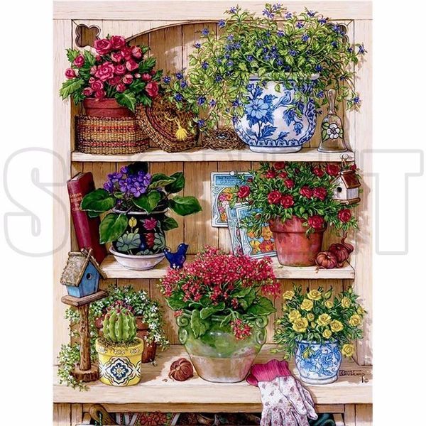 

полный теплый дом цветок на шельф алмазные вышивки diy алмазные картина вышивка крестом мозаика картина шаблон главная rhinestone