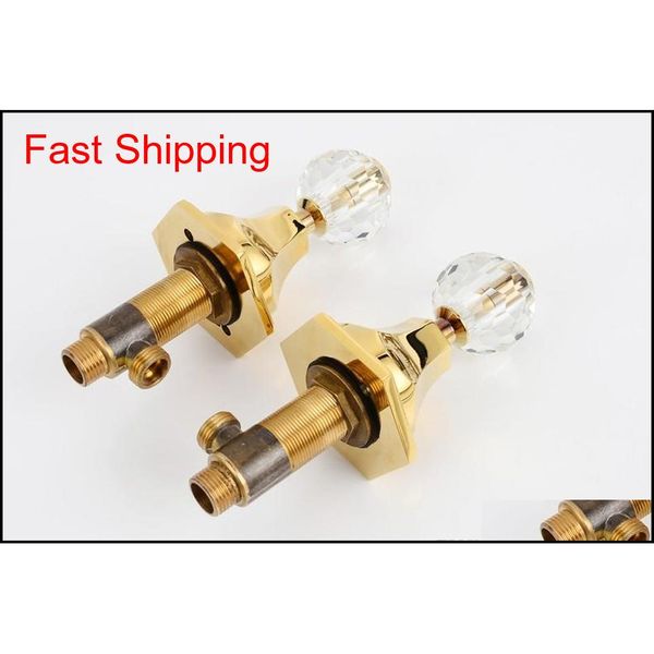 

newly golden bathroom widespread 8 inch deck mounted bathroom basin sink faucet dual crystal han qylzfa bdenet