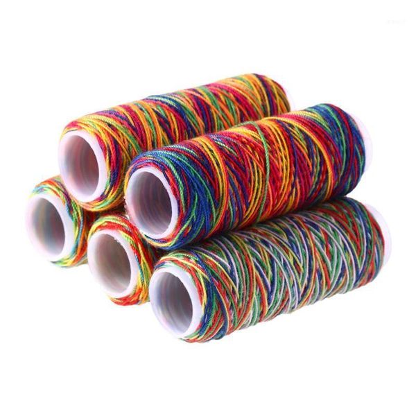 

5pcs/bag sewing thread hand quilting embroidery rainbow color sewing thread home diy accessories supplies gifts1, Black;white