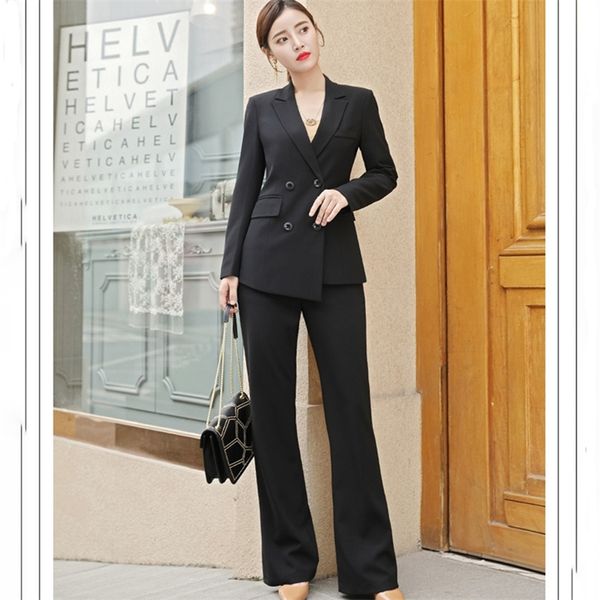 

fall fashion female white business suits autumn office ladies two piece sets minimalist solid color tailored coats pants sets t200113
