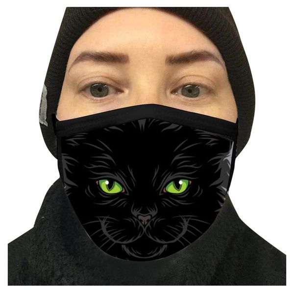 

1pc cute cat print fashion face mask cotton breathable protective mask washable earloop windproof cycling mask mascarillas wmttrw