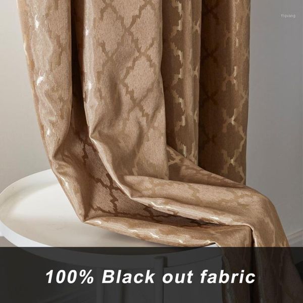 

gigizaza 100% full black out thermal window curtains , drapes ,white taupe brown color jacquard blinds curtains for living room1