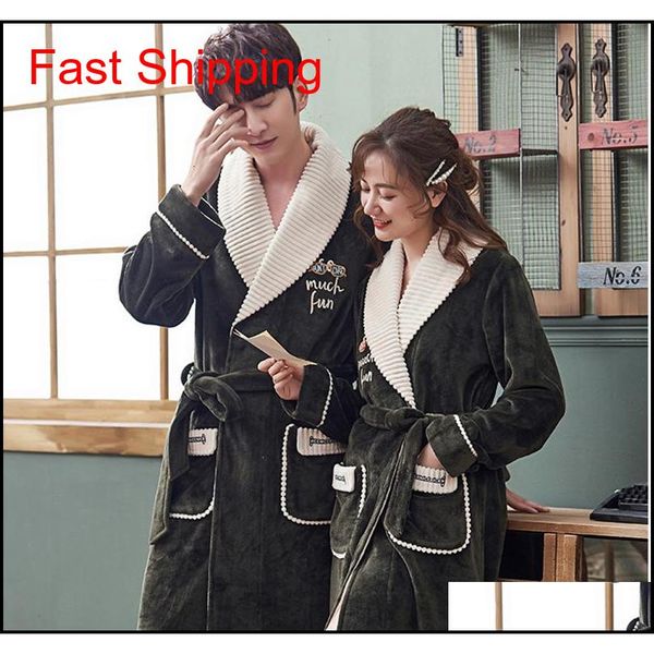 

coral velvet couple pajamas autumn flannel nightgown men plush housewear bathrobe wo jlldog jhhome