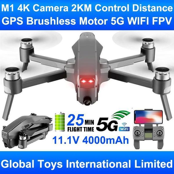 

2km control distance 4drc m1 brushless motor gps 5g wifi fpv professional 4k hd camera rc drone quadcopter 11.1v 4000mah battery1