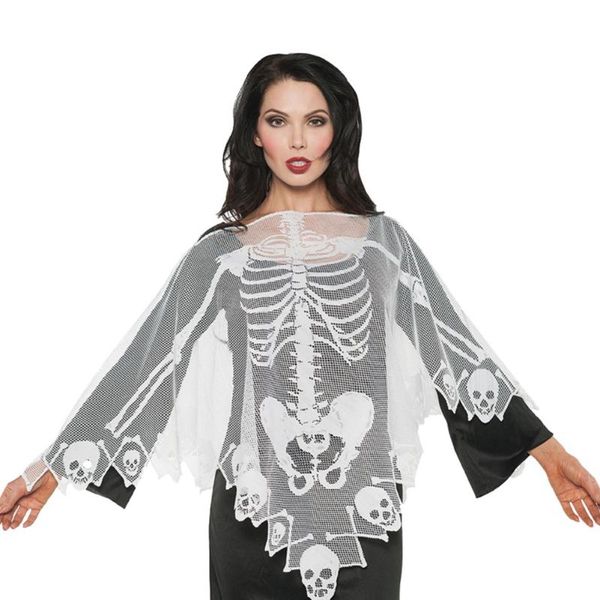 

scarves white skeleton soft women shawl pography prop cape lace loose party halloween poncho stage costume exquisite holiday gift, Blue;gray