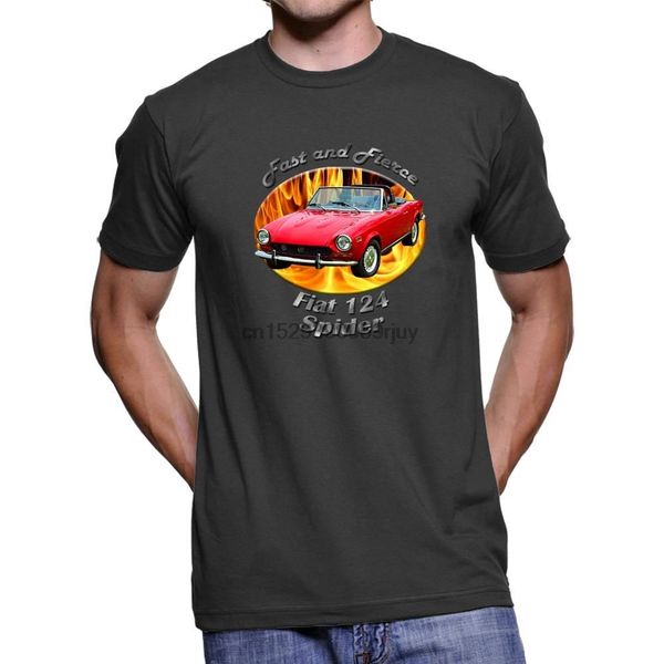 

sport fiat 124 spider fast and fierce men dark t shirt