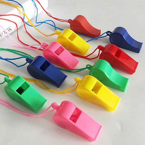 

new colorful plastic referee whistle noise maker for soccer basketball sport game cheerleading whistles ing