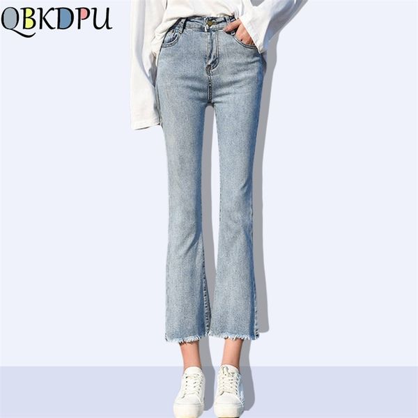

mom jeans light blue black white plus size wide leg pants new spring korean casual flare loose high waist jeans feminina denim 201225