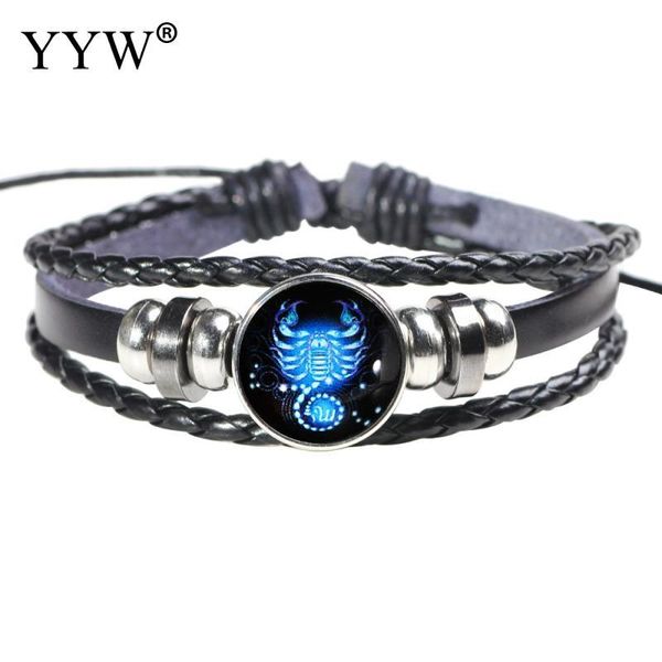 

мужчины женщины unisex созвездие браслет мода искусственной кожи браслет с wax cord время gem браслет стекло ювелирные изделия рак лев yxlvd, Golden;silver