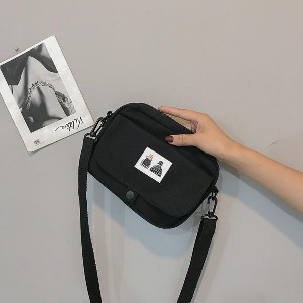 

2020 summer new fashion cartoon canvas messenger bags for women female casual zipper shoulder bags handbags