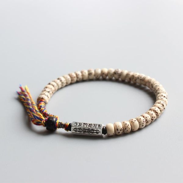 

charm bracelets wholesale xingyue bodhi seed bead men's bracelet tibetan buddhism wrist mala six ture words unique ethnic jewelry handm, Golden;silver