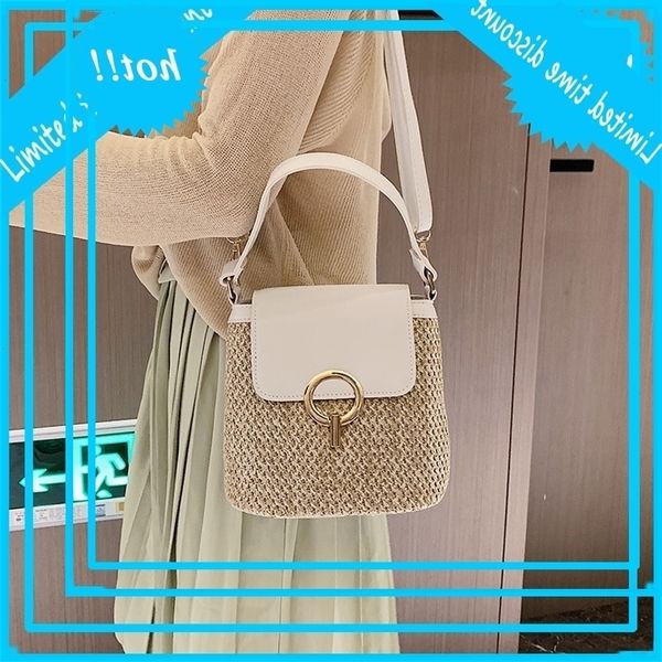 

2020 new small straw fashion hand woven women's shoulder bag