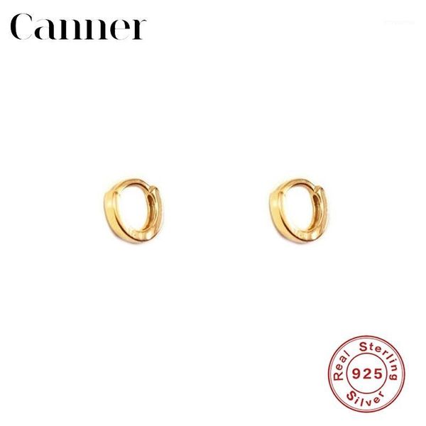 

925 sterling silver hoop earrings korean style simple smooth round earrings for women fashion jewelry design gift accessories1, Golden;silver