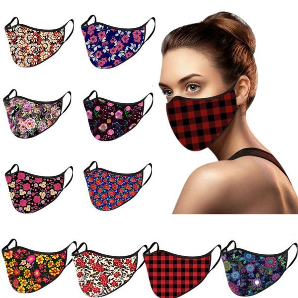 

womens breathable face 2020 floral reusable facemask christmas plaid masks halloween knit mask fashion mens mouth cover f92702 egfsd