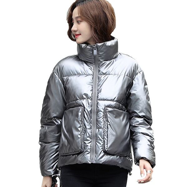 

winter women's jackets parkas coats clothing solid down cotton warm pockets parka female casual jacket parka outerwear 201019, Black