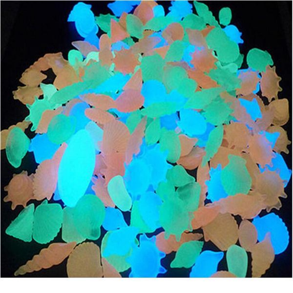 

10pcs glow in dark mix color pebble rocks aquarium decorative luminous stones garden decor road outdoor fish tank de qylspz