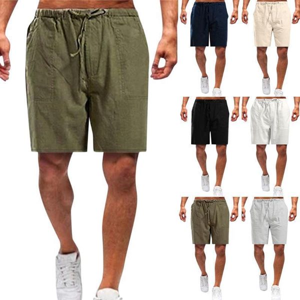 

men elastic waist solid shorts 2020 summer casual shorts men cotton man bermuda beach plus size#05221, White;black