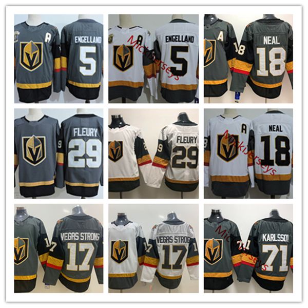 

mens vegas golden knights marc-andre fleury jersey james neal #5 deryk engelland 71 william karlsson #17 vegas strong golden knights jersey, Black