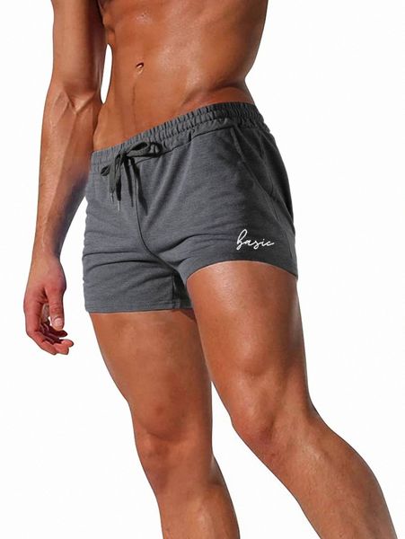 

men letter graphic drawstring athletic shorts f8fq#, Black