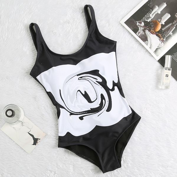 

style women's conservative print one piece bikini swimsuit pin