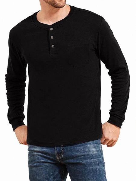 

men button half placket fitted tee a1vu#, White;black