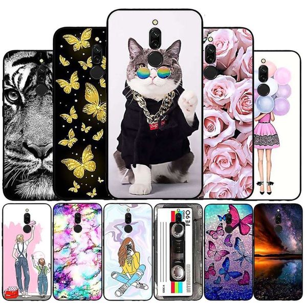 

qamillet redmi 8 silicone mobile phone cover, millet redmi 8 redmi 8 tpu soft back cover, animation flower mobile phone coverlk