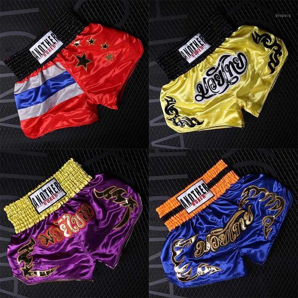 

children muay thai shorts kick boxing shorts fight trunks combat sport pants gym tranning for kids gift thai boxing1, Blue