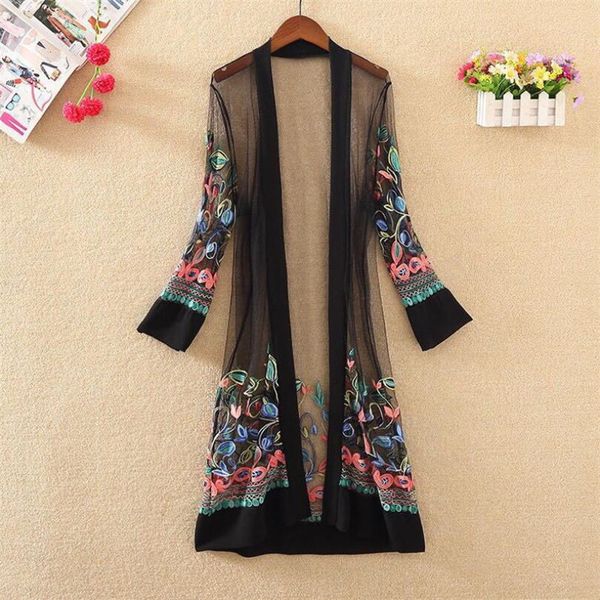 

women national style lace jacket solar protection clothing women's summer plus size cardigan of holiday p1096 hydu, Black;brown