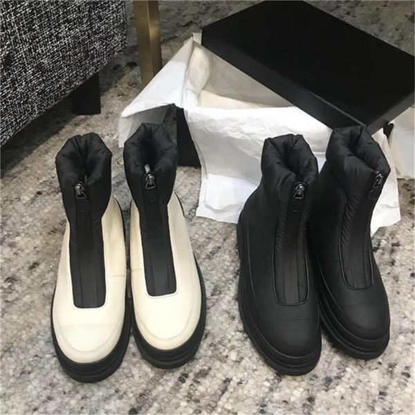 

нейлоновые молнии сапоги plus руно теплые ботинки rubber передач skid snow boots solid color повседневная обувь круглый toe все матча женщин, Black
