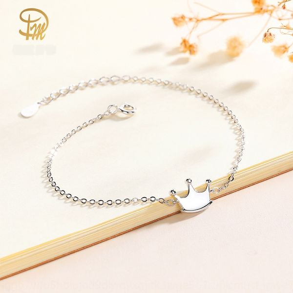 

детмолд s925 серебряного маленького венец гладкого лица женской ювелирная мода темперамент браслет браслет pjbls, Golden;silver