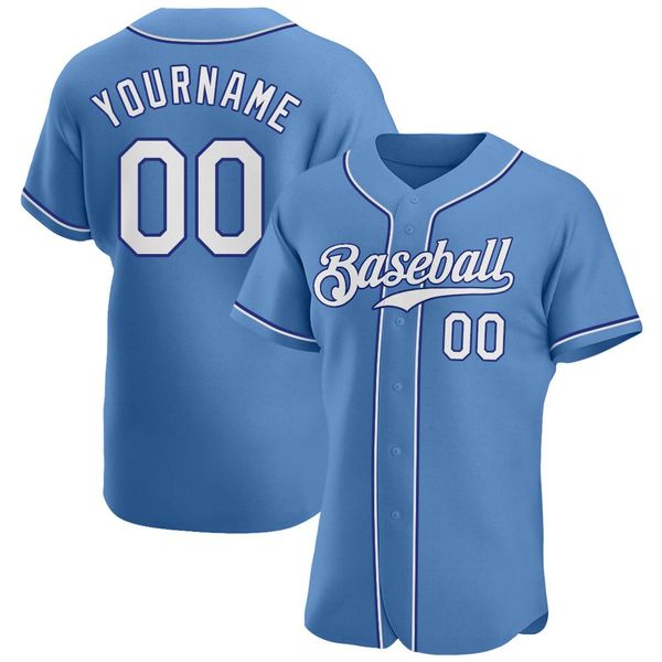 Jersey di baseball di baseball di Blue Blue Blue-Royal personalizzato