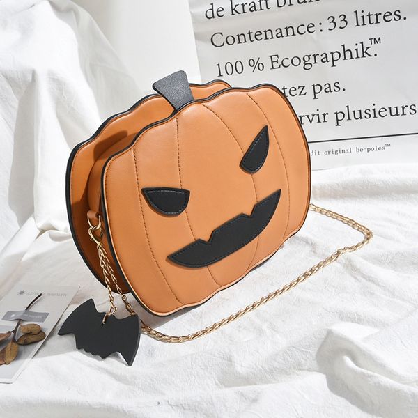

personality funny modeling chain strap shoulder slant straddle pumpkin halloween messenger messenger shoulder diagonal bag large capacity sq
