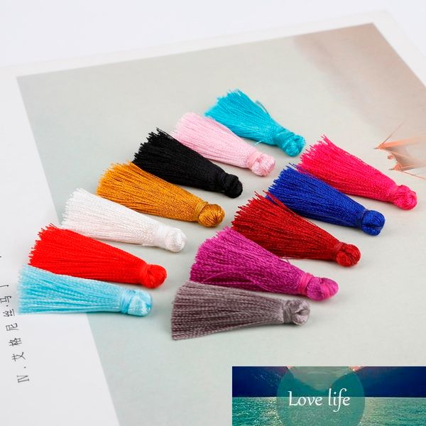

35mm 10pcs/lot silk tassel earrings charm pendant satin tassels for diy jewelry making findings materials, White;red